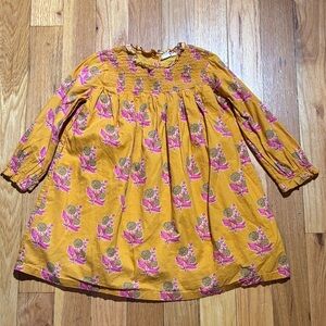 Beet World Floral Yellow and Pink‎ Long Sleeve Dress